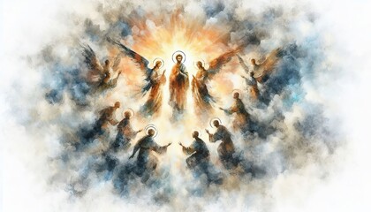 Ascension Jesus Christ With Angels