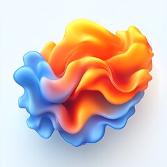 Abstract blue and orange fluid wave form