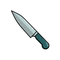 vector design illustration of kitchen knife, knife icon, knife logo, good as sticker.