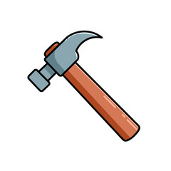 wooden hammer vector design illustration, hammer icon, hammer logo, good as sticker.