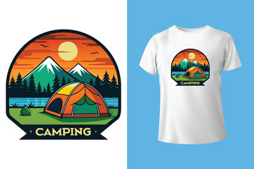 Camping lover t shirt design vector