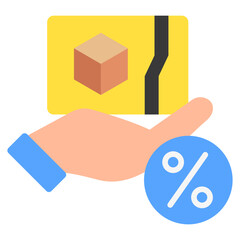 Gift Card flat color, mini illustration icon. use for modern concept, print, UI, UX kit, web and app development. Vector related to product offering, marketing, business.