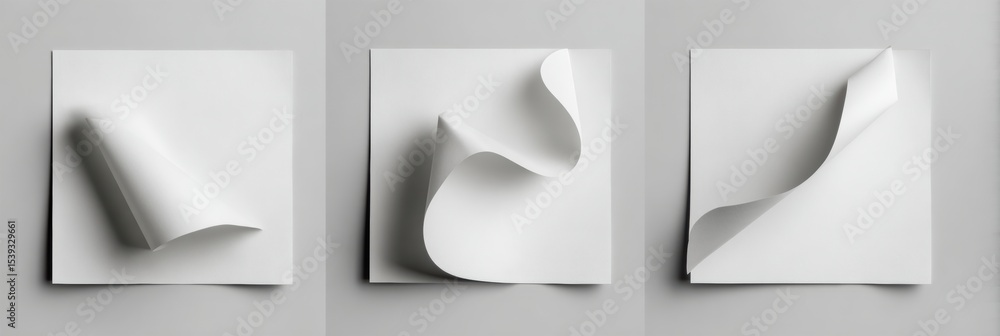 Poster Folded Paper Reveals Texture and Form Through Innovative Design Technique in Studio Setting