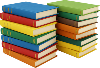 Stack of Colorful School Textbooks
