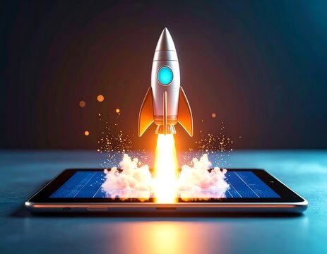 Rocket Launching from Tablet.