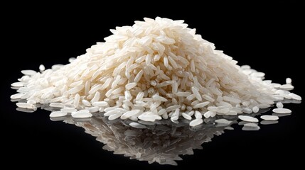 A Heap of White Rice Grains