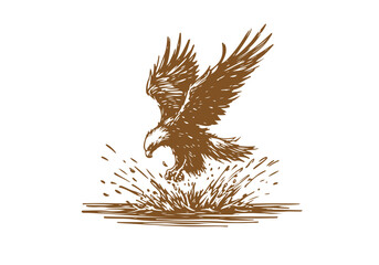 Golden Eagle hand drawn sketch vector illustration