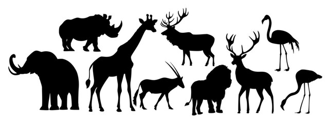 safari animal silhouette design for the needs of complementary design elements