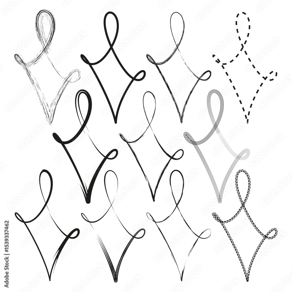Poster looped swirl strokes. light calligraphic shapes. vector graceful curves. white abstract line.