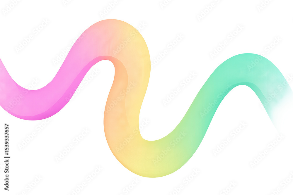 Poster smooth gradient waves creating vibrant, colorful abstract pattern with transparent backdrop, radiati