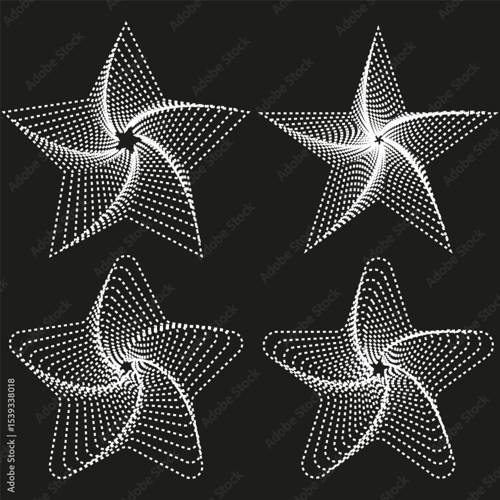 Aufkleber mesh star icon. volume wireframe figure. vector contour shape. black background form.