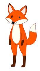 Obraz premium Cute cartoon fox illustration.