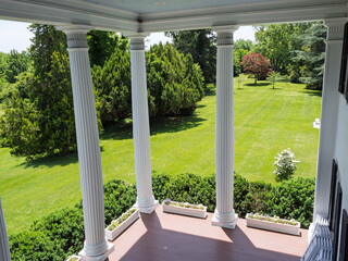 View from the porch of Historic Rosemont overlooking a green estate