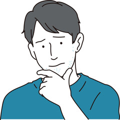 あごひげを気にする若い男性のイラスト素材