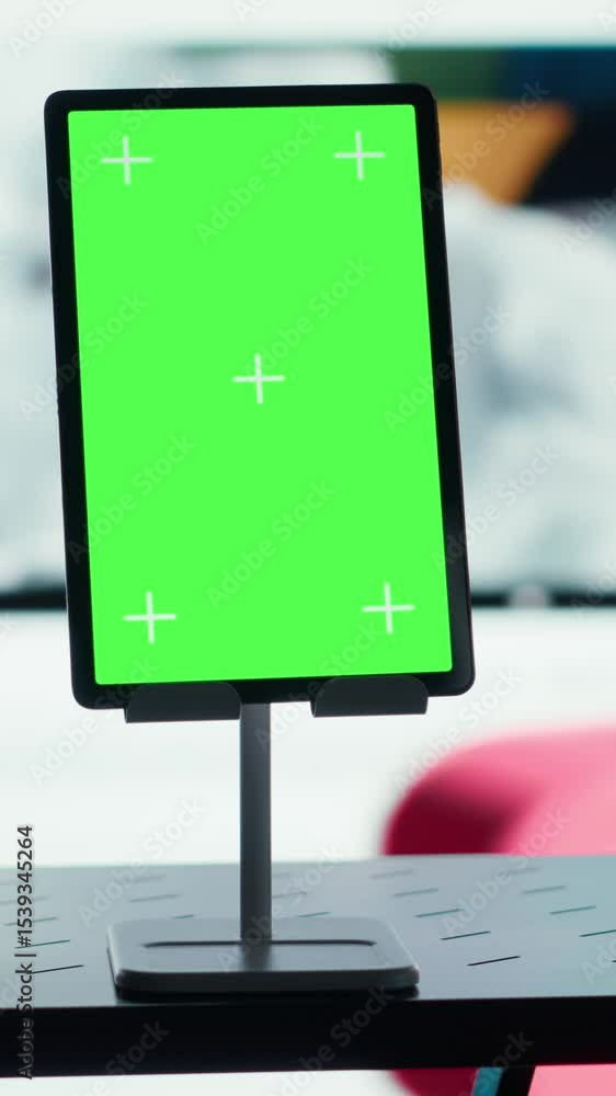 Poster vertical video mockup device and streaming website interface blending viral videos feed. isolated sc
