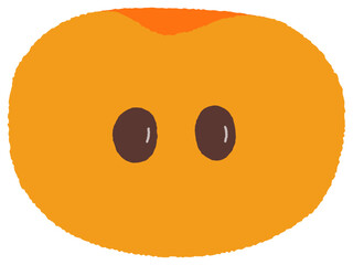 半分に切られた柿のイラスト
