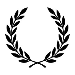 Laurel wreath icon with classic laurel leaves and transparent background
