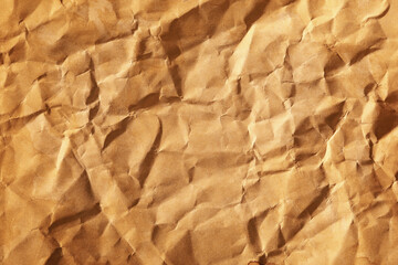 Old brown crumpled paper texture sheet