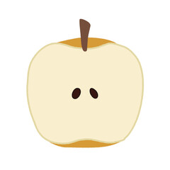 半分に切られた梨のイラスト