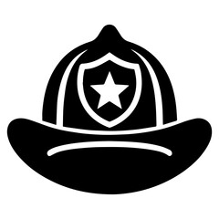 Fireman helmet firefighter safety gear icon with transparent background
