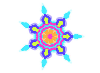 Colorful Art Nouveau ornament element for elegant design, PNG format with transparent background.