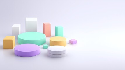 Colorful Geometric Shapes on Soft Background for Modern Design Concepts