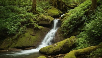 Obraz premium small waterfall in the forest