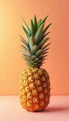 A single pineapple against a gradient background.
