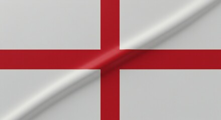 St George's Cross on a white background, symmetrical layout, high contrast, clean lines, and bright colors emphasize national identity.