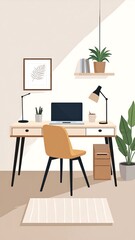 Modern Home Office Workspace.