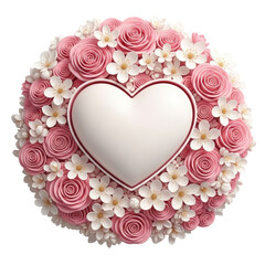 frame with roses AI-generated transparent PNG
