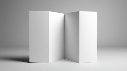 Blank Tri-Fold Brochure Mockup Opened on a Light Background for Creative Marketing Designs