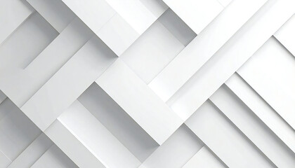 白の幾何学模様のイラスト。3D。立体的なブロックスタイル。White geometric illustration. 3D. Three-dimensional block style.