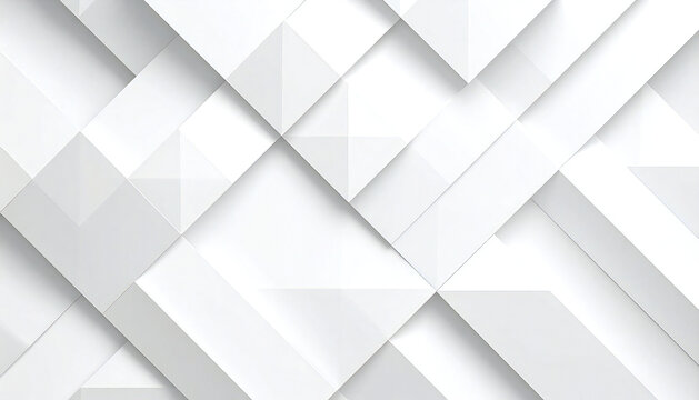 白の幾何学模様のイラスト。3D。立体的なブロックスタイル。White geometric illustration. 3D. Three-dimensional block style.