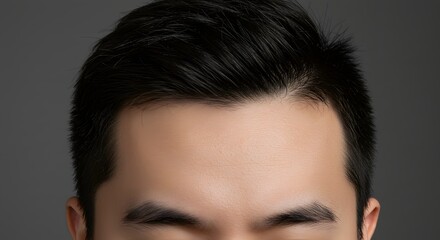 Men's Hair Loss. Male balding head close up.