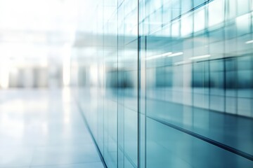 Blurred glass office exterior with subtle lines and neutral tones creating minimalist atmosphere for abstract corporate design digital presentations and global business communication
