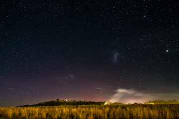 Aurora Australis begins to light up the night sky