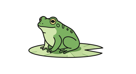 Frog sitting on a lily pad in pond