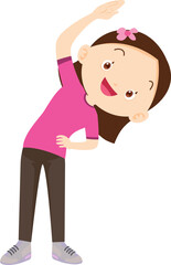 Girl Doing Stretching Exercise 