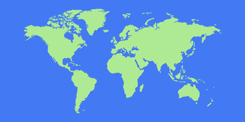 World map background perfect for travel, education, or business themes. Great for presentations, blogs, and global concepts. Ideal for your next creative project. Light blue and light green.