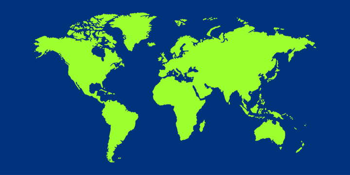 World map background perfect for travel, education, or business themes. Great for presentations, blogs, and global concepts. Ideal for your next creative project. Dark blue and light green.