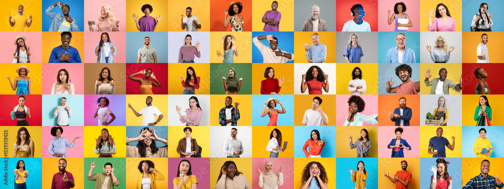 Poster This collage features a varied group of individuals from different backgrounds, each displaying unique expressions and lifestyles.