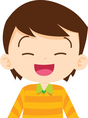 Joyful Youthful Portrait: Capturing the essence of childhood, this adorable illustration showcases a cheerful boy, exuding happiness, laughter, and innocent joy.