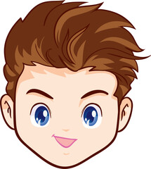 Obraz premium Smiling Boy Cartoon Face