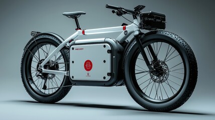 Obraz premium Conceptual Delivery Bike with Storage Unit Showcasing Modern Design and Urban Transportation System