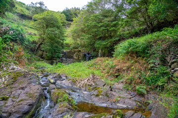 Waterfall called cai-água on the island of santa maria - azores