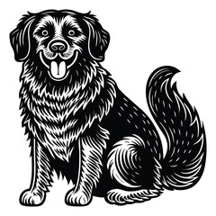 Pitbull dog vector illustration in black and white