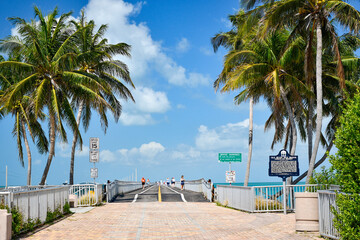 Bike and walking bath along the scenic and historic Seven Mile Bridge in the Florida Keys, Monroe...