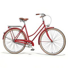 red bicycle isolated on white background
