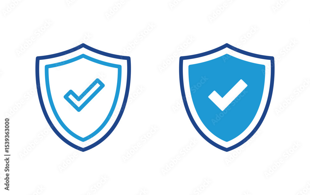 Poster shield with check mark icon vector